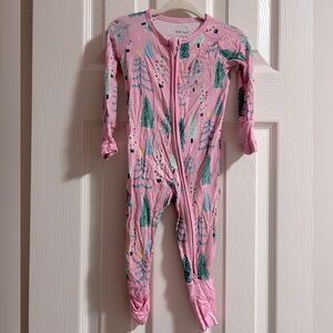 3-6 month Little Sleepies Bamboo pink Christmas Tree Zippy